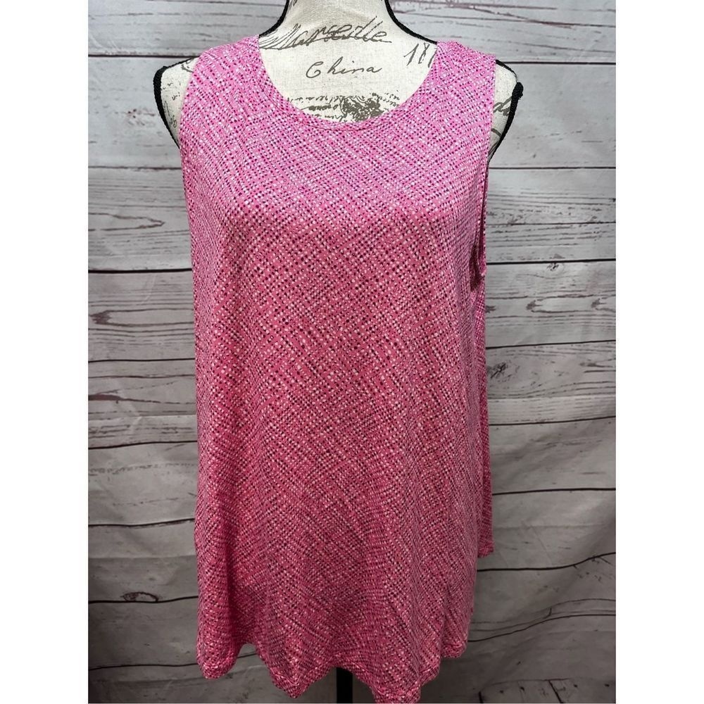 APT 9 Petite‎ Sleeveless Pink Textured Knit Tunic Top Womens PXL